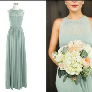 EUC J Crew Silk Megan long maxi bridesmaid dress 00p xxsp
